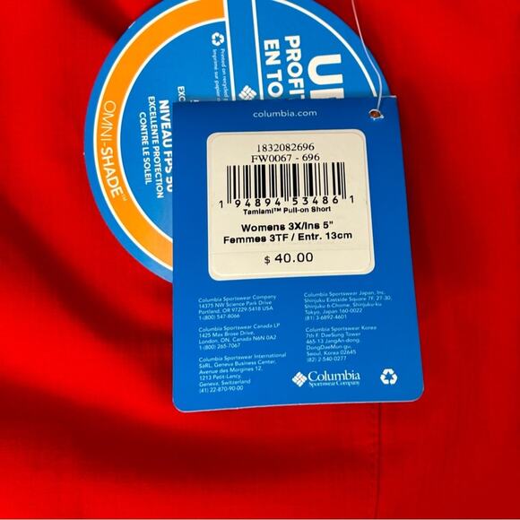 NWT Columbia PFG Women’s Red Tamiami Pull-On Short 3XL - Picture 6 of 11